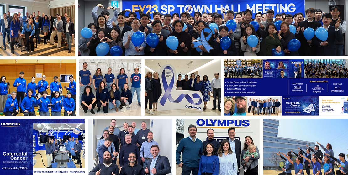 Photos of employees from each group participating in the activity