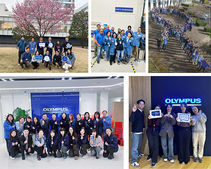 Photos of employees from each group participating in the activity